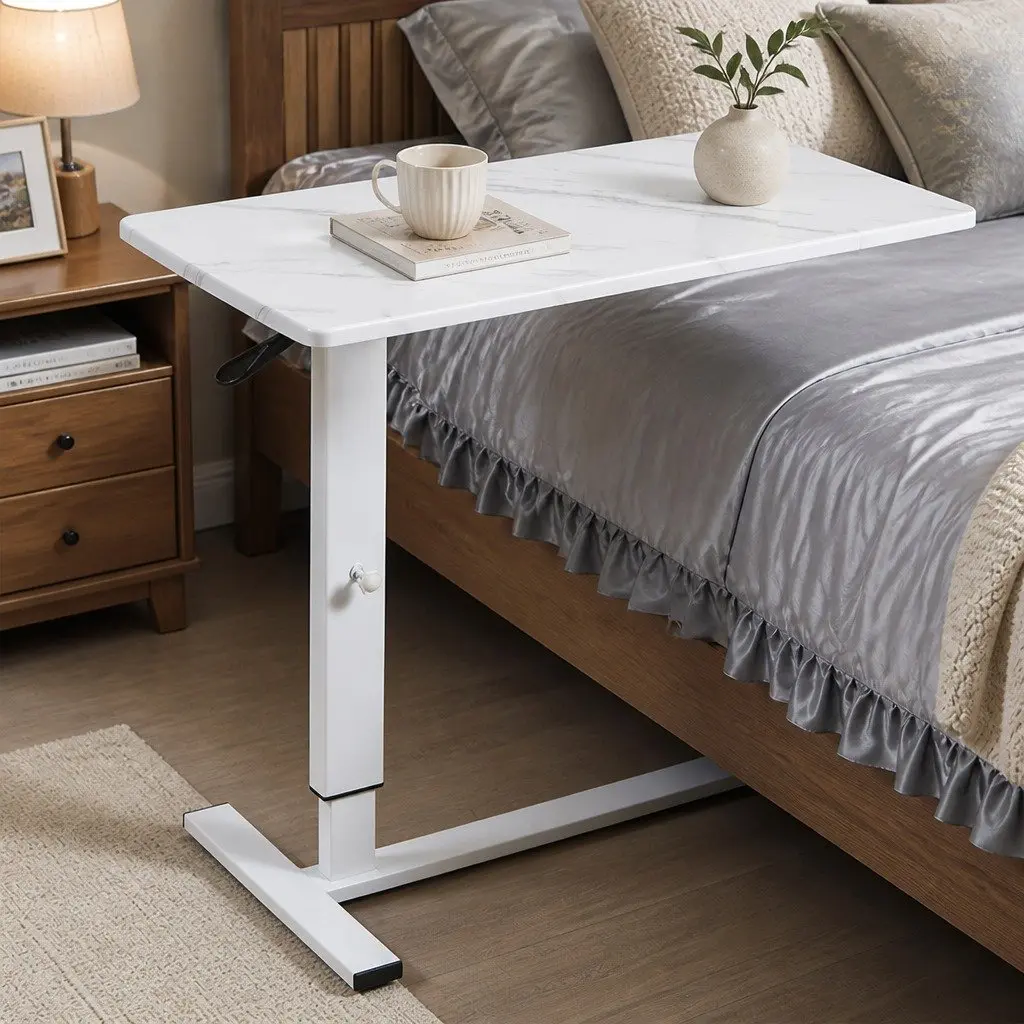 Height Adjustable Sofa Bed Side Table with Wheels