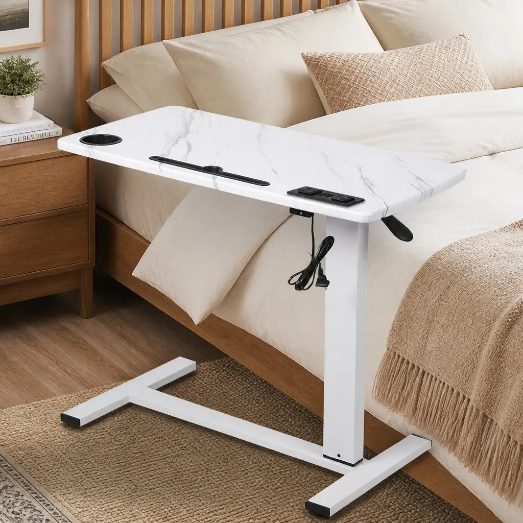 Height Adjustable Gas Lift Standing Desk 65-93cm White