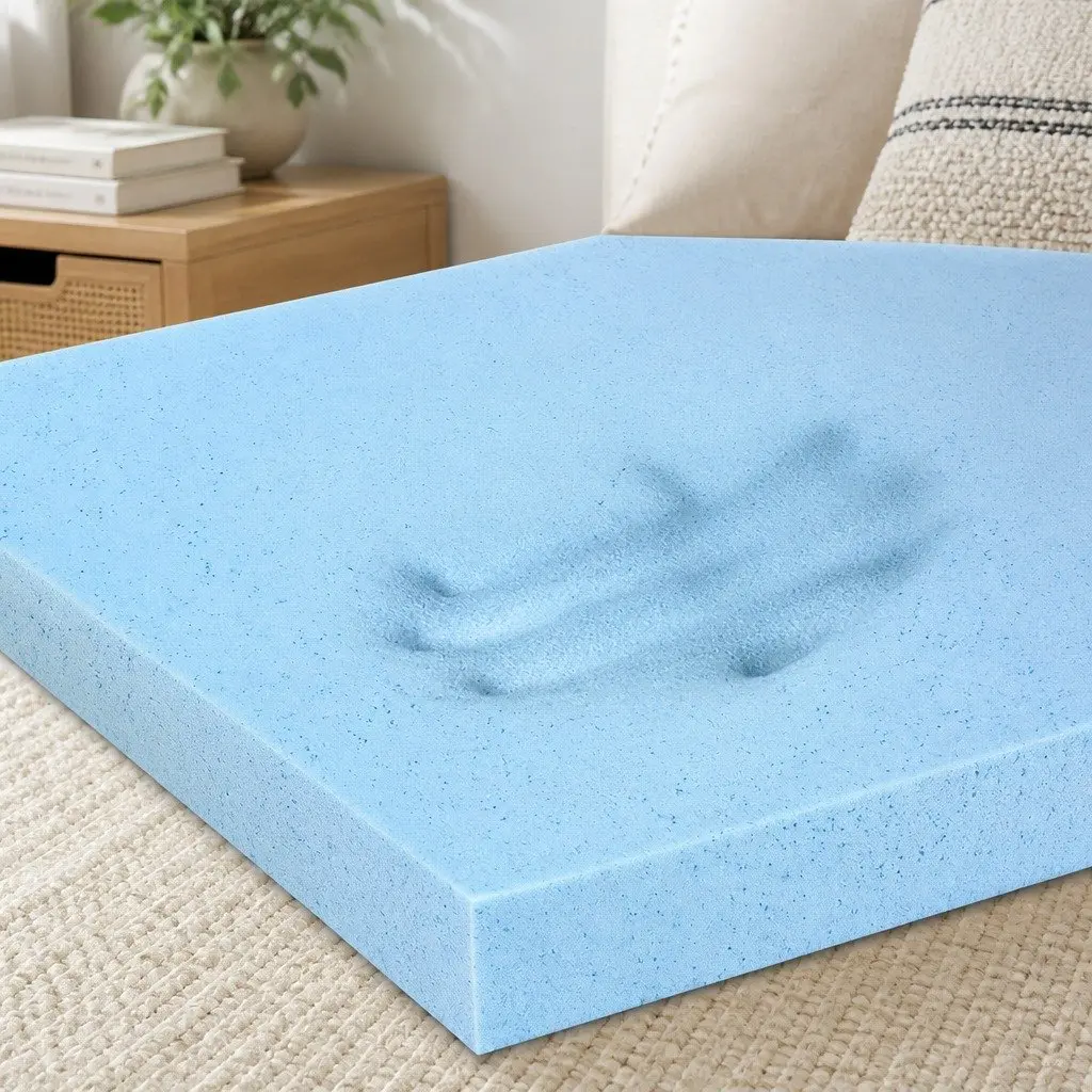 Memory Foam Mattress Topper Cool Gel 5cm Single Bed Bamboo Fabric