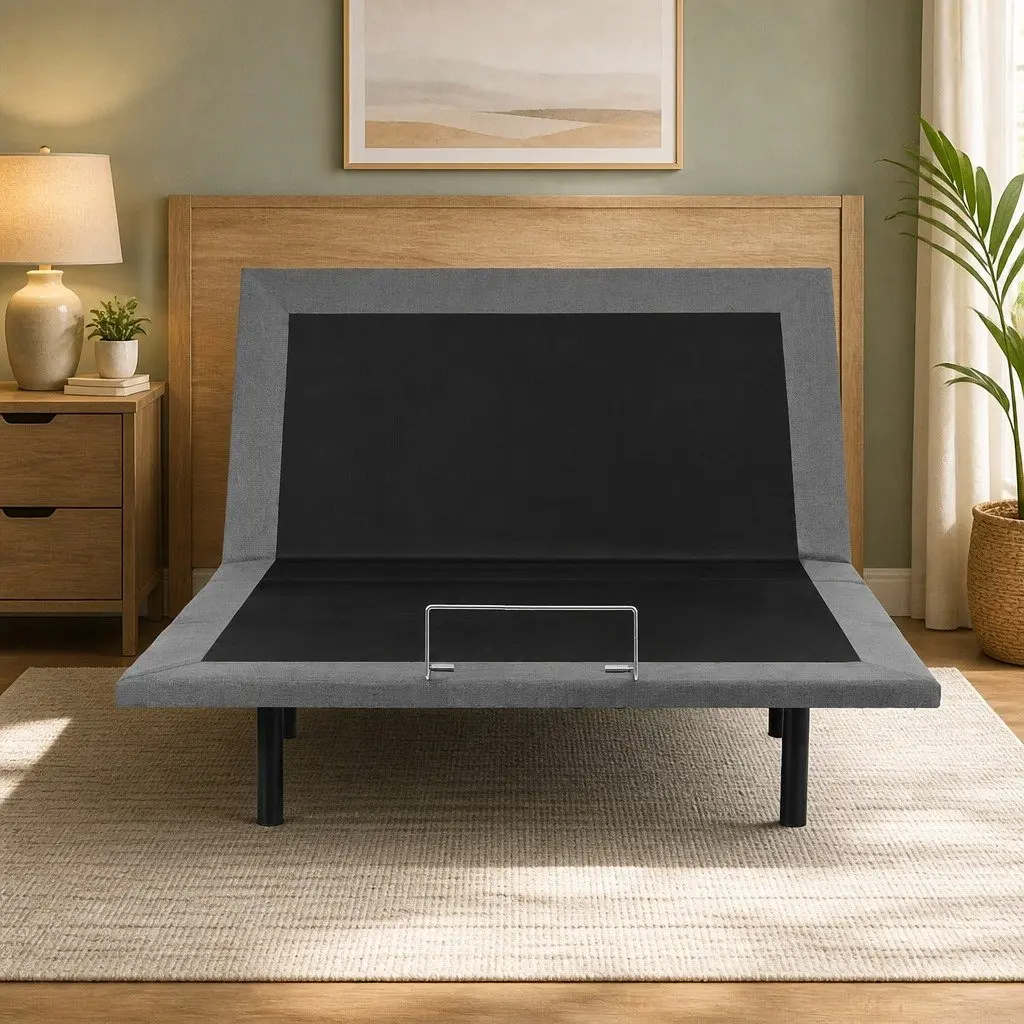 Electric Adjustable Bed Frame Black Double Size Wireless Remote Zero Gravity