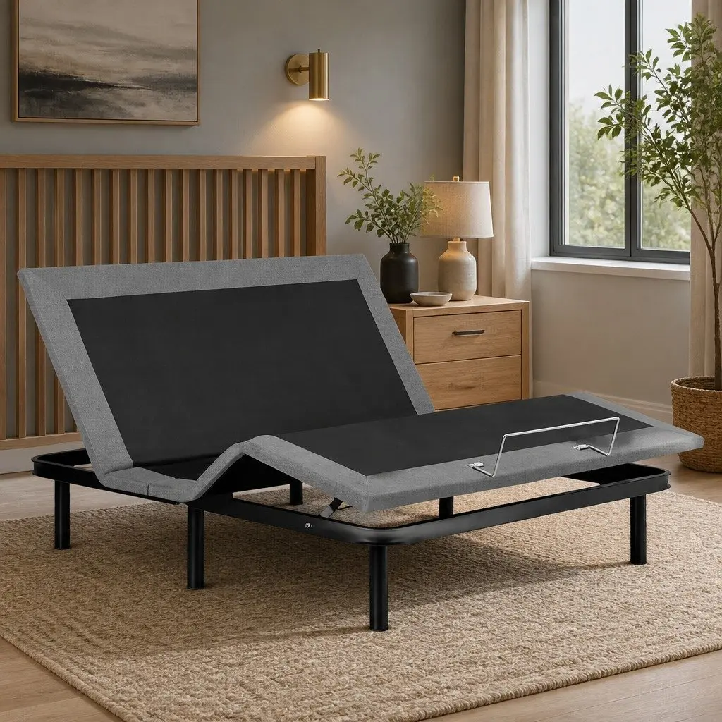 Electric Adjustable Bed Frame King Size Black Wireless Remote Zero Gravity