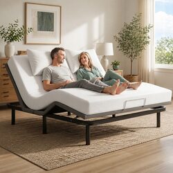 Comfort-Enhancing King Adjustable Bed Frame with Mattress