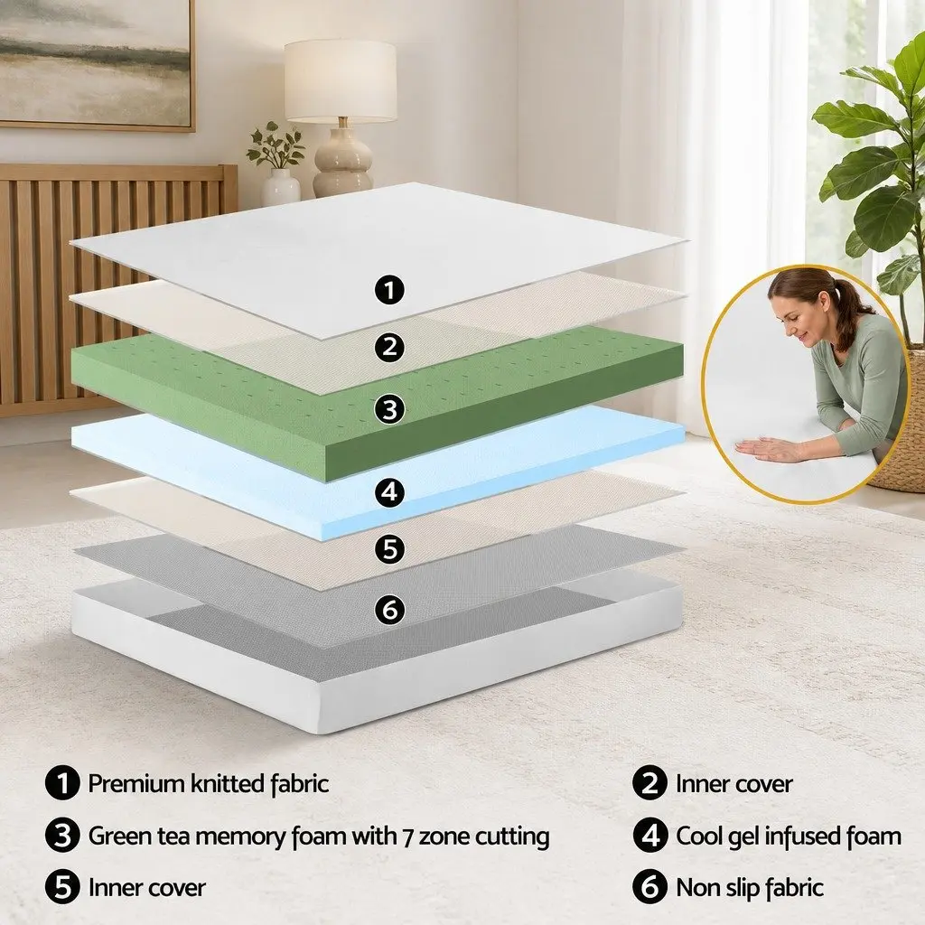 Queen Electric Adjustable Bed Frame with Wireless Remote and Memory Foam Mattress 20cm Thick Medium Firm Support