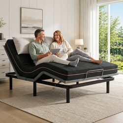 Double Adjustable Bed Frame with Memory Foam Mattress Independent Head Foot