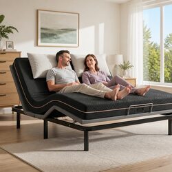 King Size Adjustable Bed Frame with Memory Foam Mattress