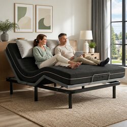 Queen Size Electric Adjustable Bed Frame with Memory Foam