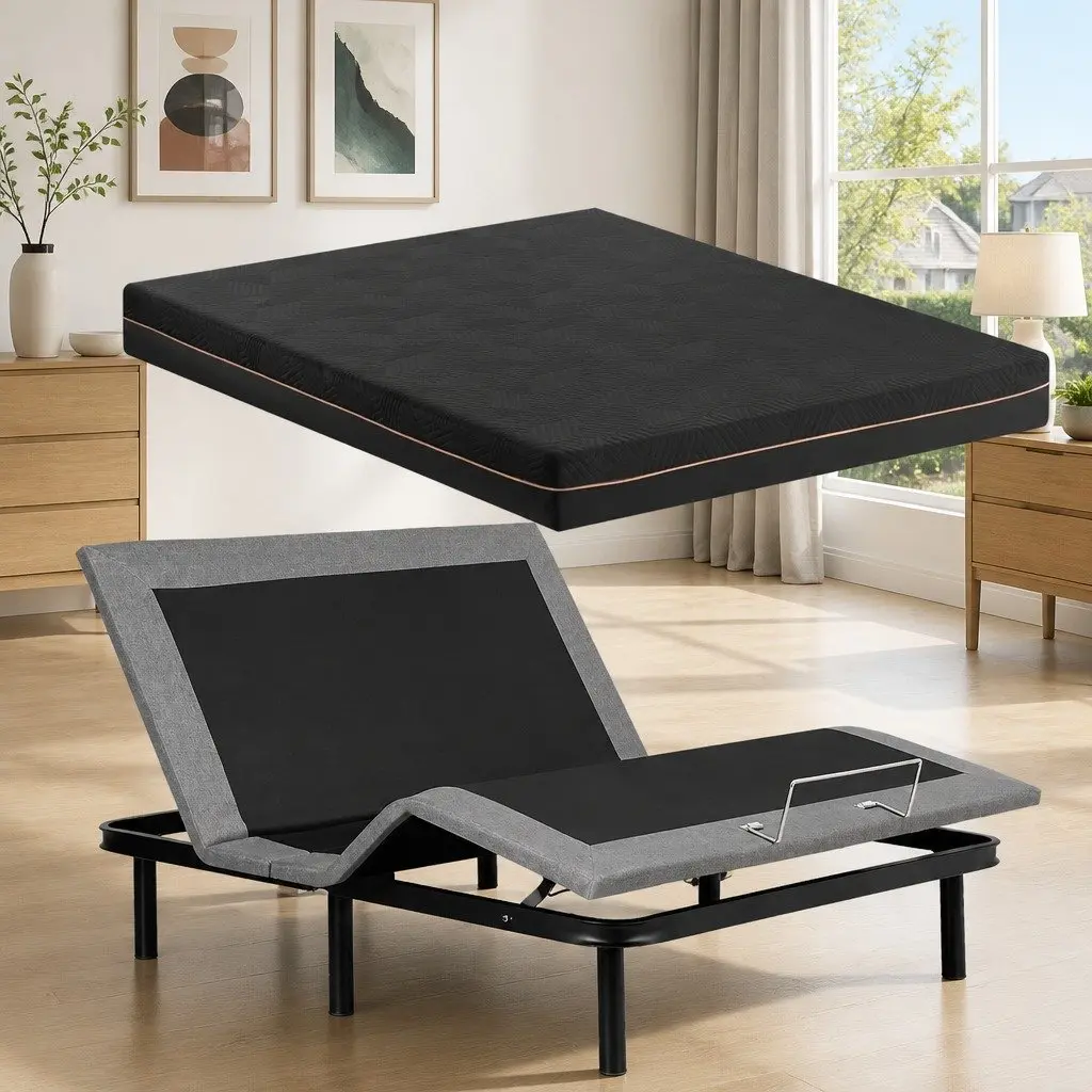 Queen Size Electric Adjustable Bed Frame with Memory Foam