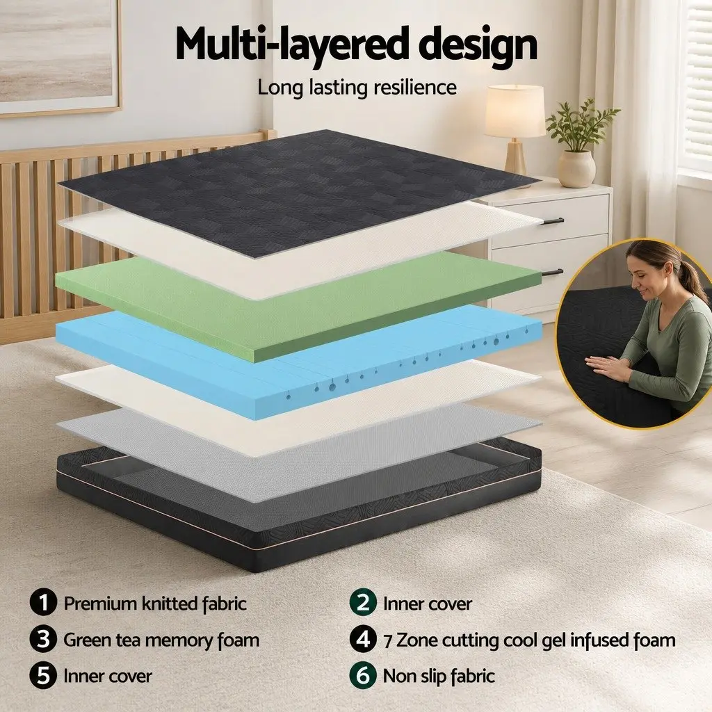 Queen Size Electric Adjustable Bed Frame with Memory Foam