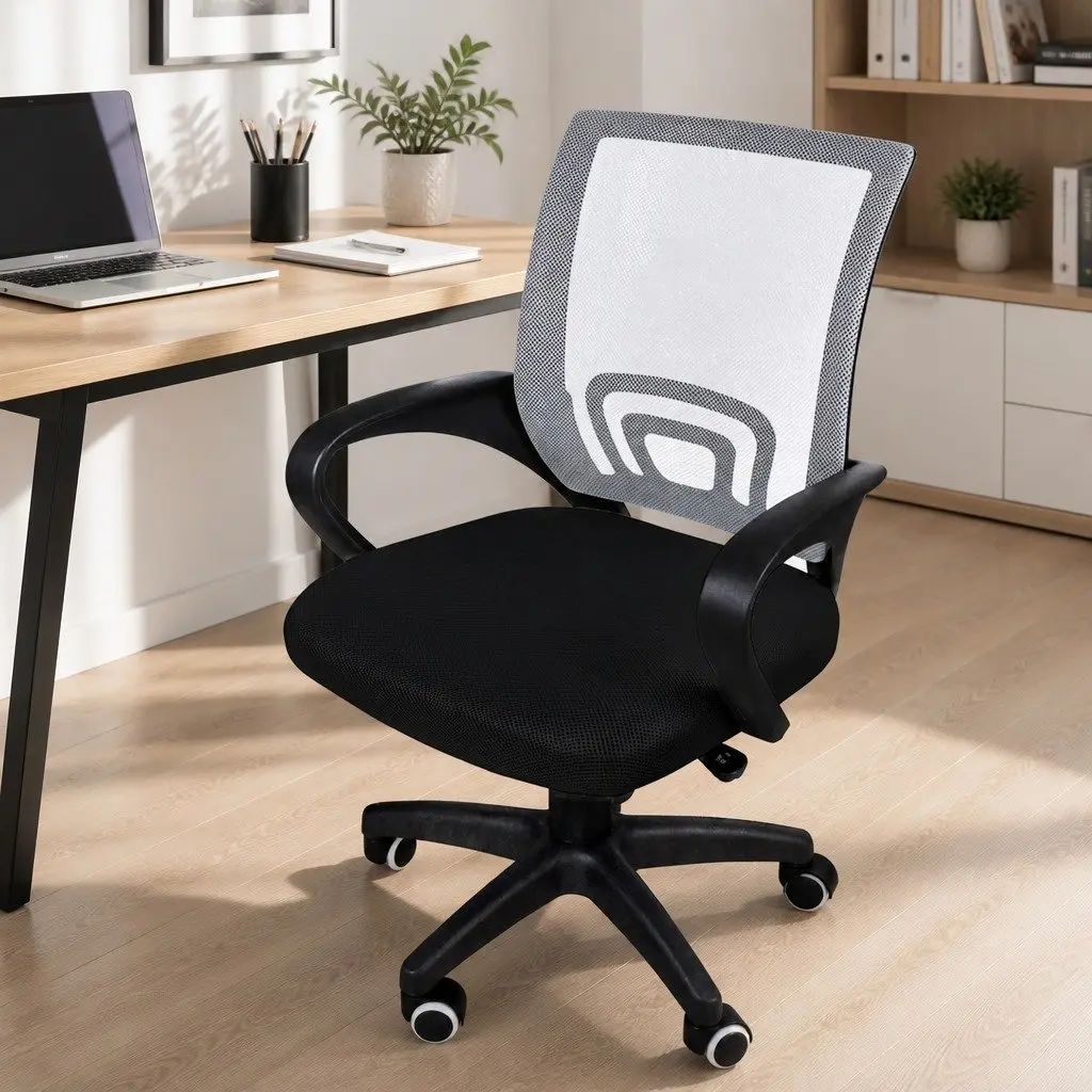 Office Chair Grey Computer Desk Gaming Ergonomic Mesh Breathable Adjustable
