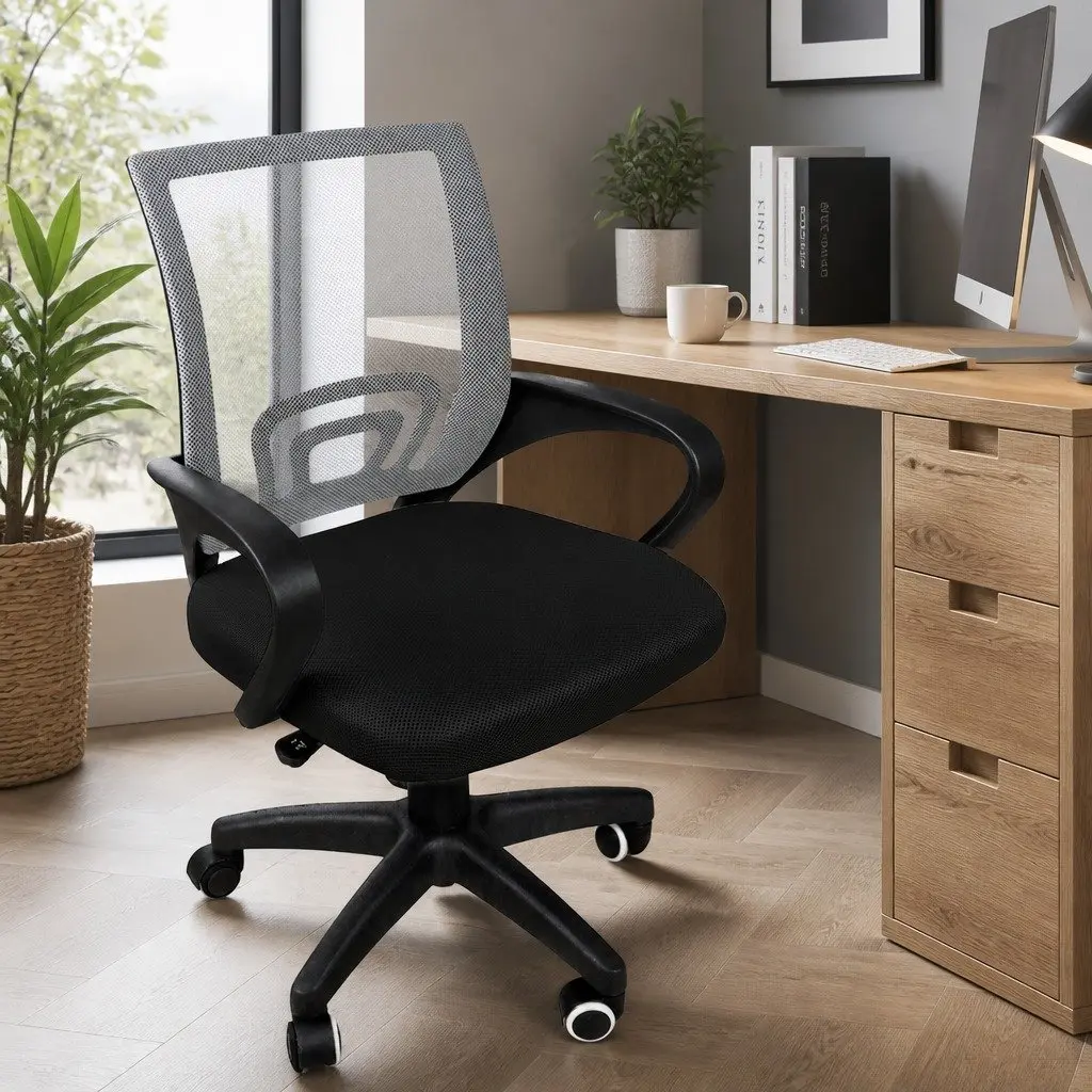 Ergonomic Office Chair Mesh Back Adjustable Height Black or Grey