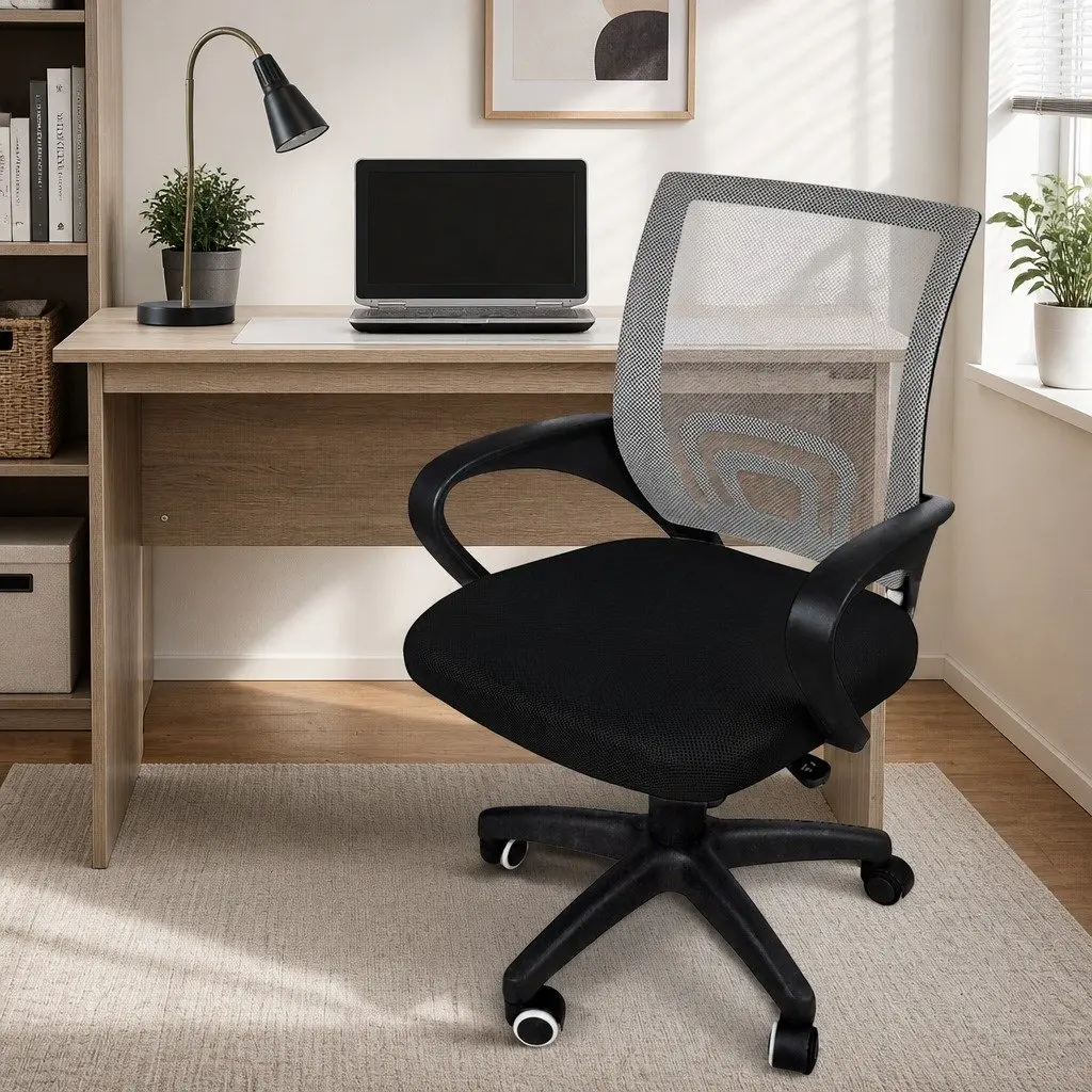 Ergonomic Office Chair Mesh Back Adjustable Height Black or Grey