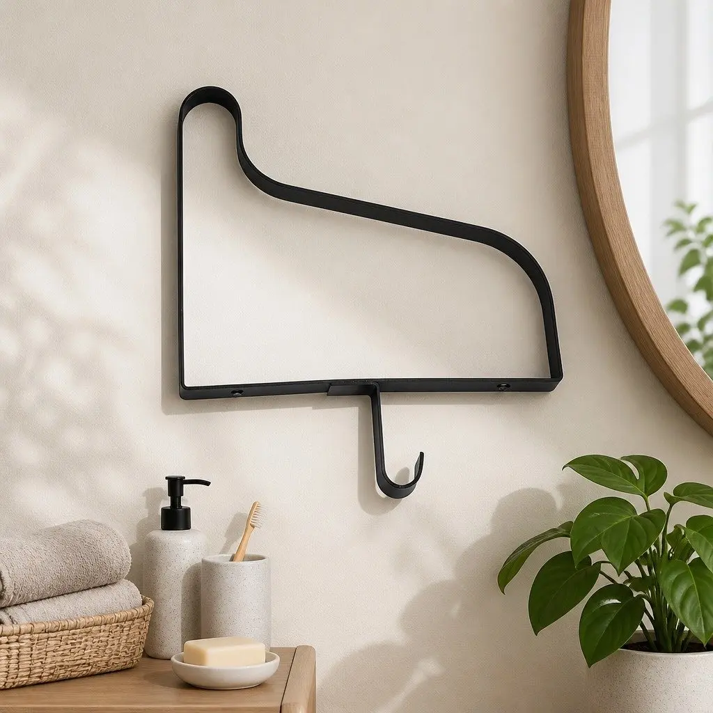 Floating Shelf Brackets Industrial Style 43cm Paulownia Wood