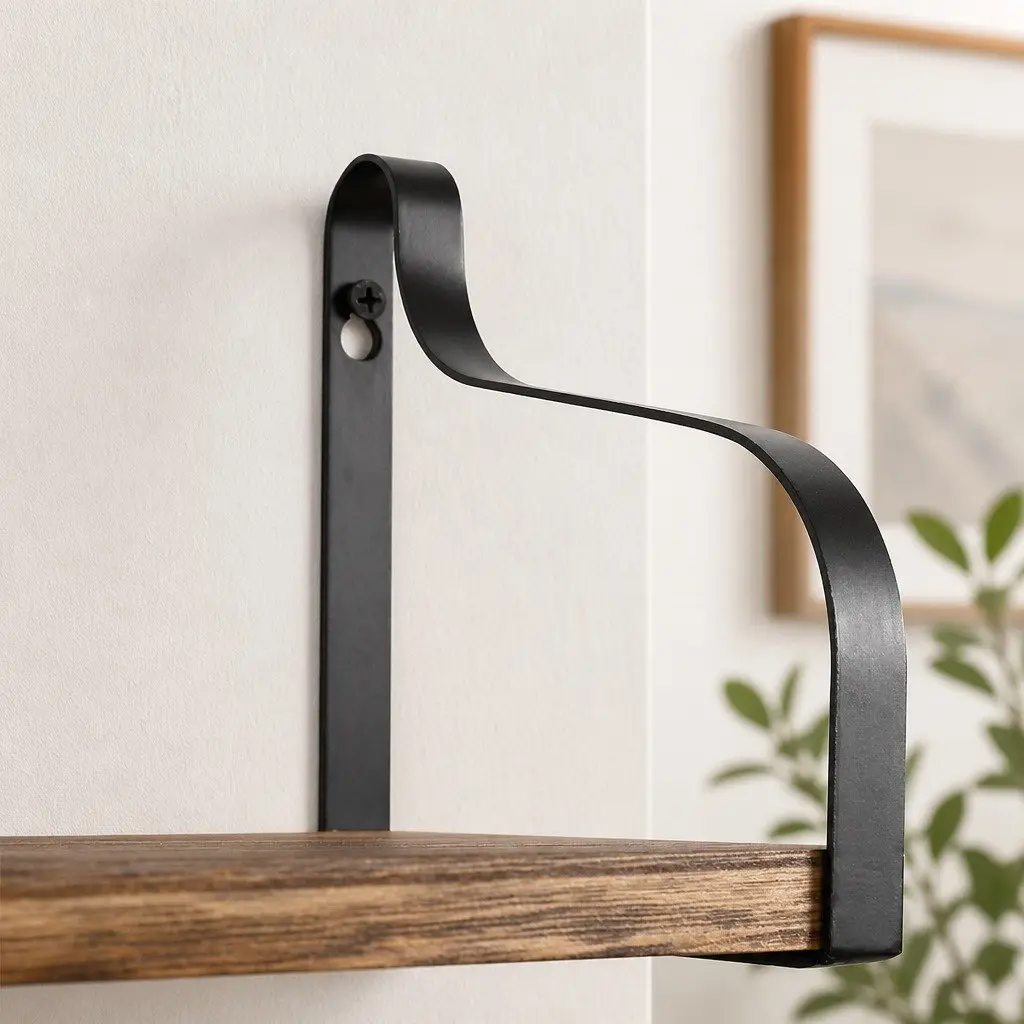 Floating Shelf Brackets Industrial Style 3 Piece Paulownia Wood Home Office