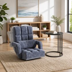 Adjustable Floor Lounge Chair and C-Shape Table Set