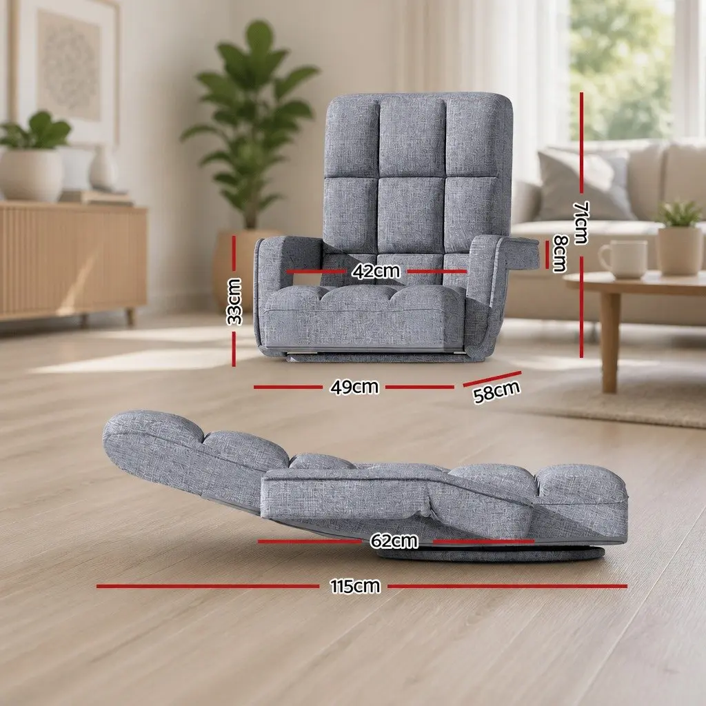 Adjustable Grey Floor Lounge Chair Sofa