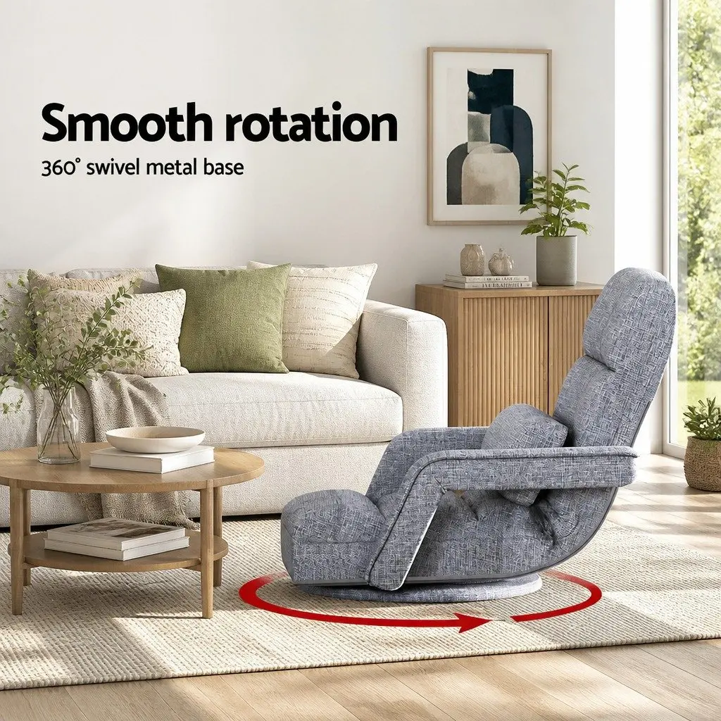 Adjustable Grey Floor Lounge Chair Sofa