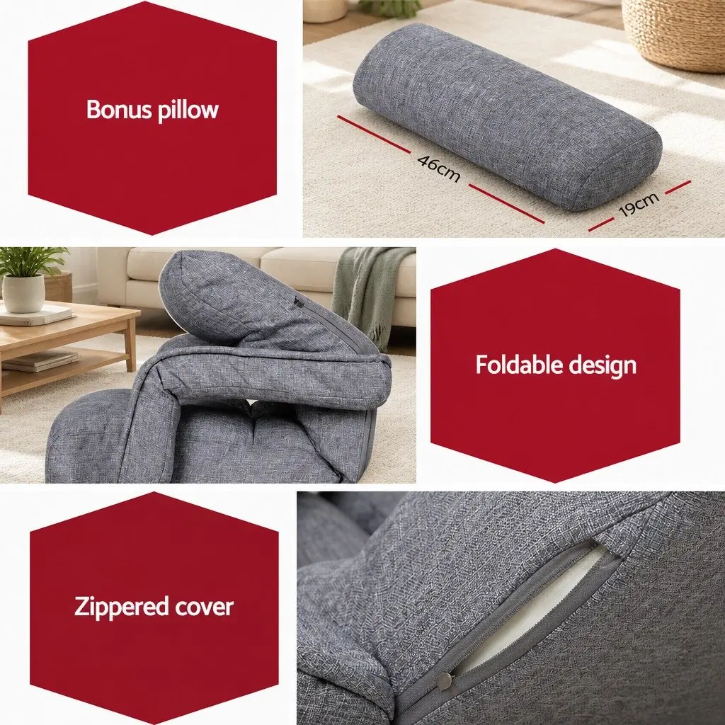 Adjustable Grey Floor Lounge Chair Sofa