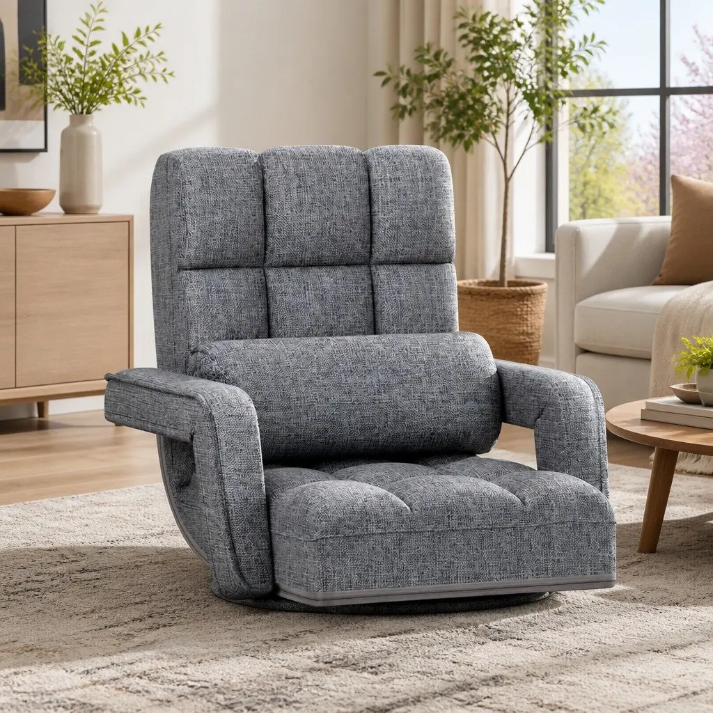 Adjustable Grey Floor Lounge Chair Sofa