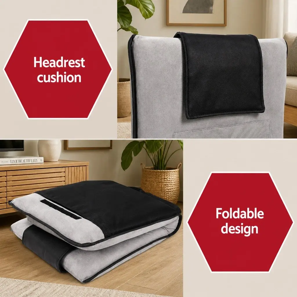 Adjustable Grey Lounge Sofa Bed for Comfort and Relaxation