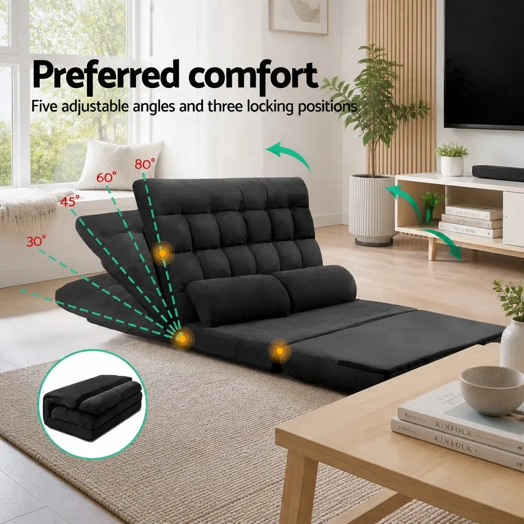 Floor Lounge Sofa Bed with Entertainment Cabinet
