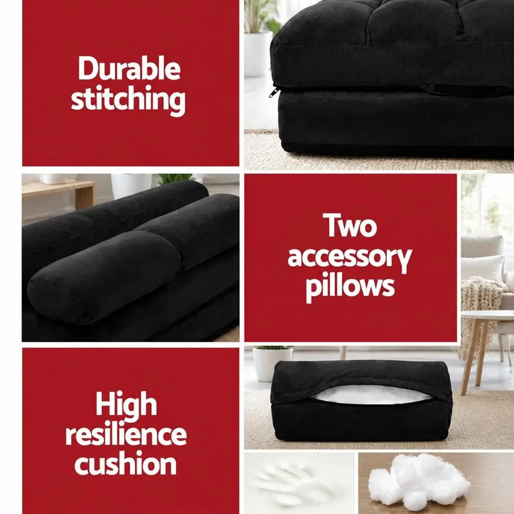 Floor Lounge Sofa Bed with Entertainment Cabinet