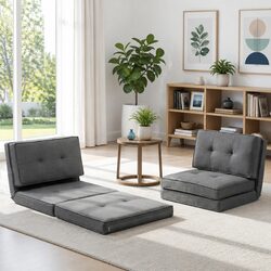 Cozy Single Sofa Bed with Adjustable Recliner and Side Table Set
