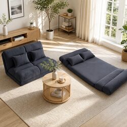 Inviting Floor Lounge Sofa Bed with Coffee Table Set