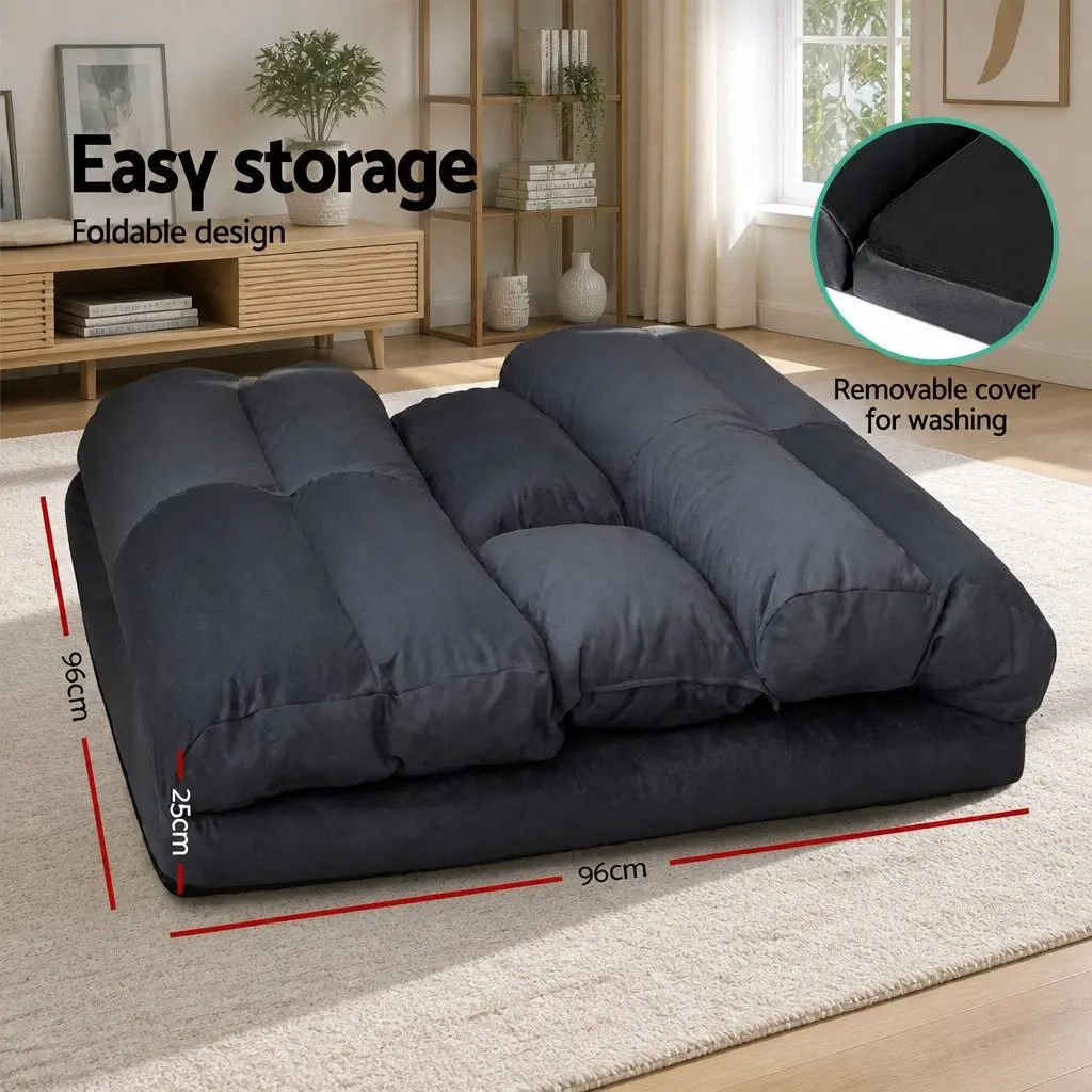 Floor Lounge Sofa Bed with 2 Tier Coffee Table Living Room Furniture Set