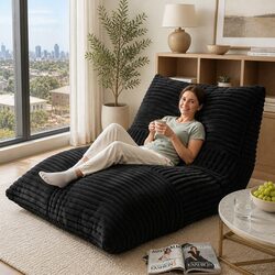 3-in-1 Convertible Bean Bag Chair Floor Sofa Lounger Bed Multi-Use Boneless