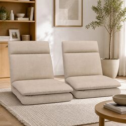 Comfortable Foldable Floor Chair Sofa Recliner in Brown