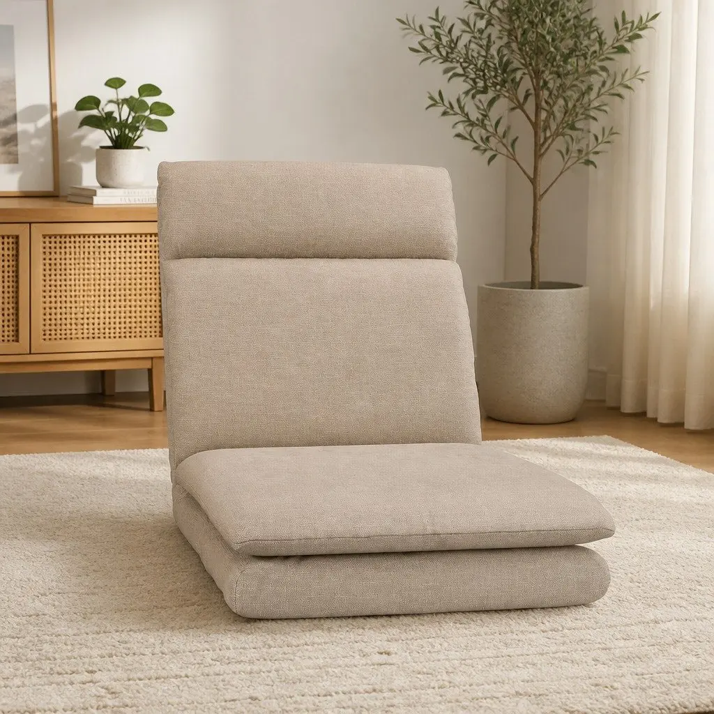 Foldable Floor Chair Sofa Recliner in Brown