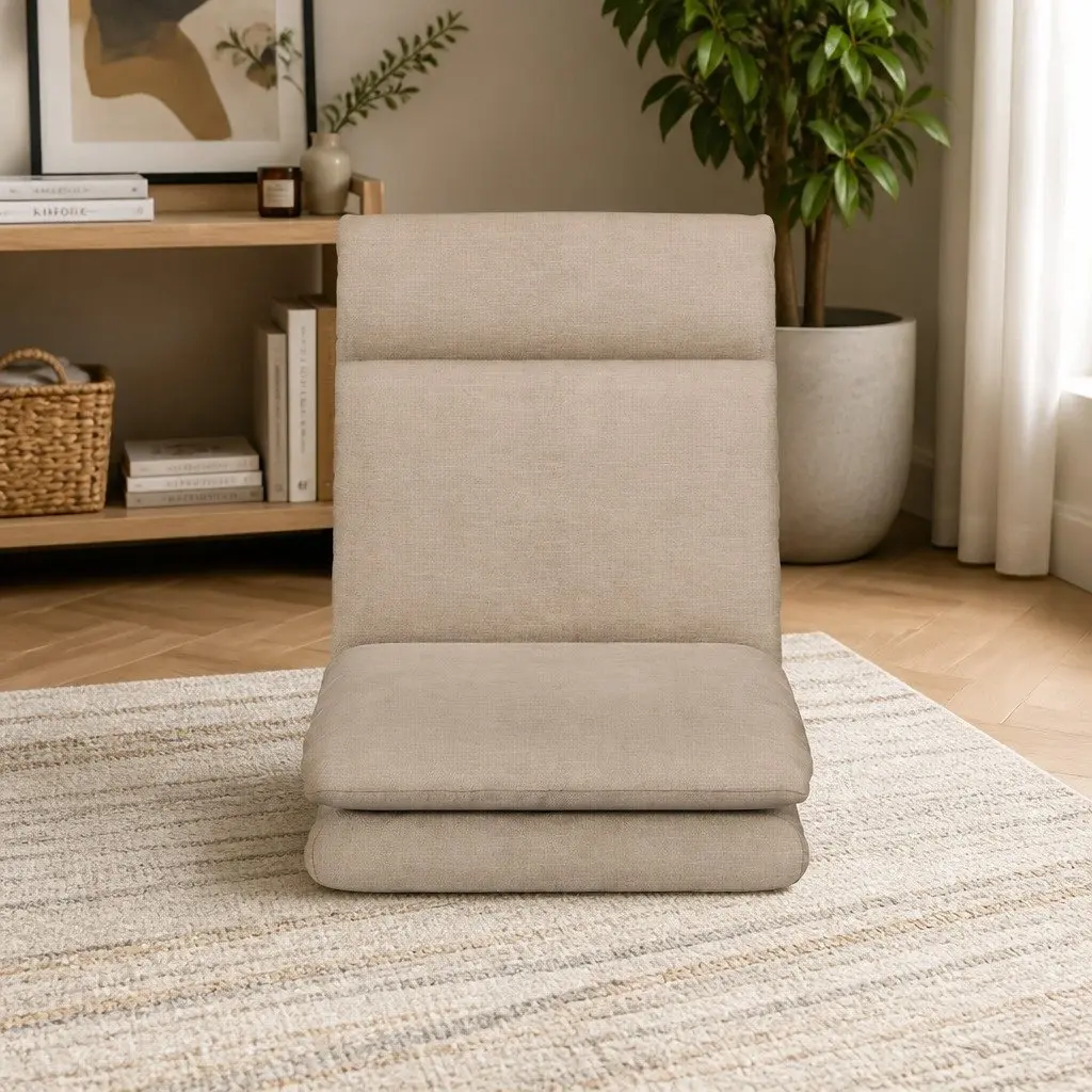 Foldable Floor Chair Sofa Recliner in Brown