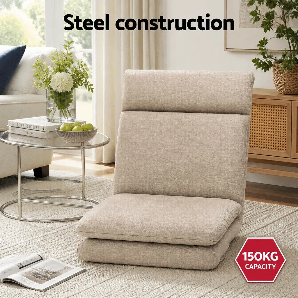 Foldable Floor Chair Sofa Recliner in Brown