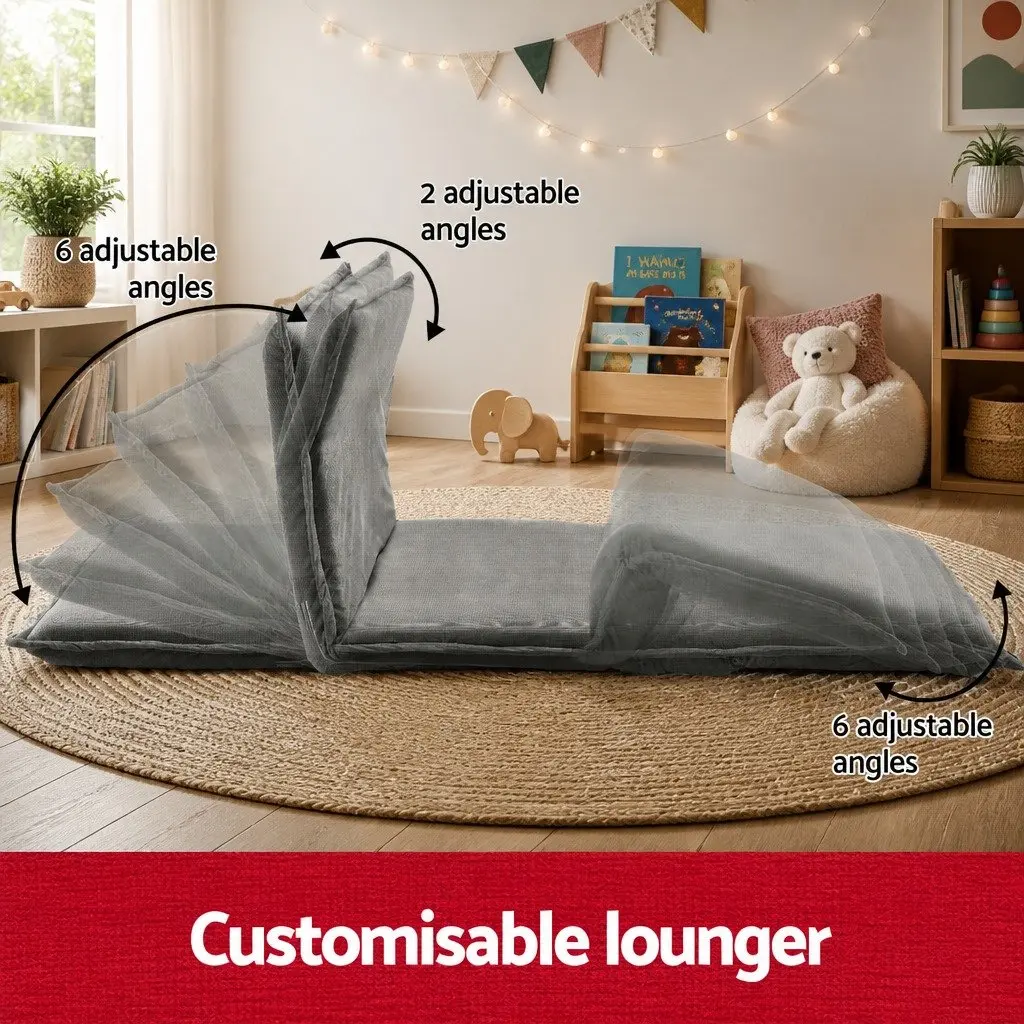 2-Seater Floor Lounge Sofa Bed in Grey