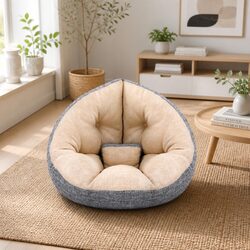 Beige 4-in-1 Floor Lounge Sofa Bed Chair