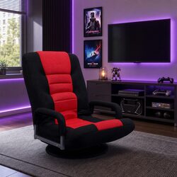 Cozy Floor Gaming Chair with 360 Swivel and Adjustable Backrest