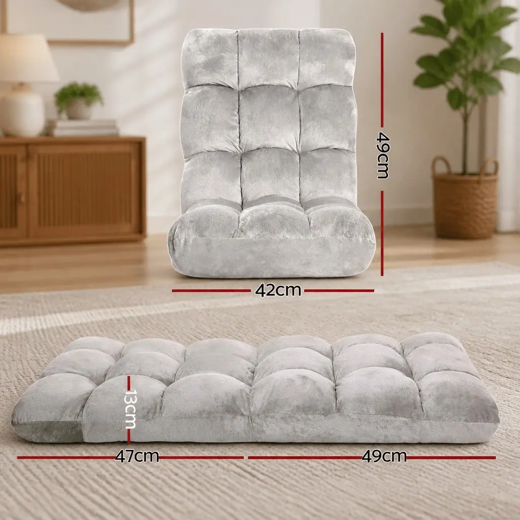 Grey Flannel Adjustable Lounge Sofa Chair
