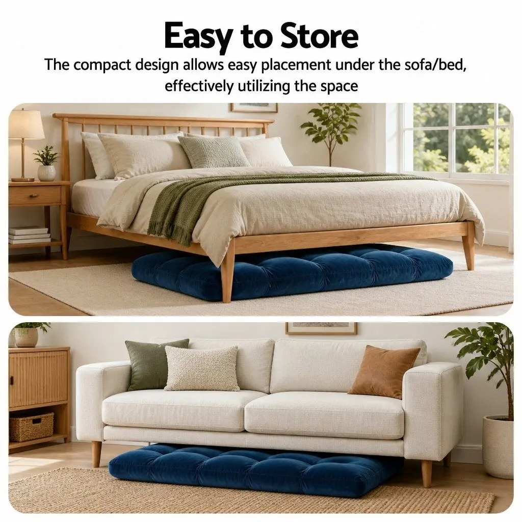 Adjustable Lounge Sofa Bed Chair Navy Flannel Fabric 14 Positions Recliner 2 Piece