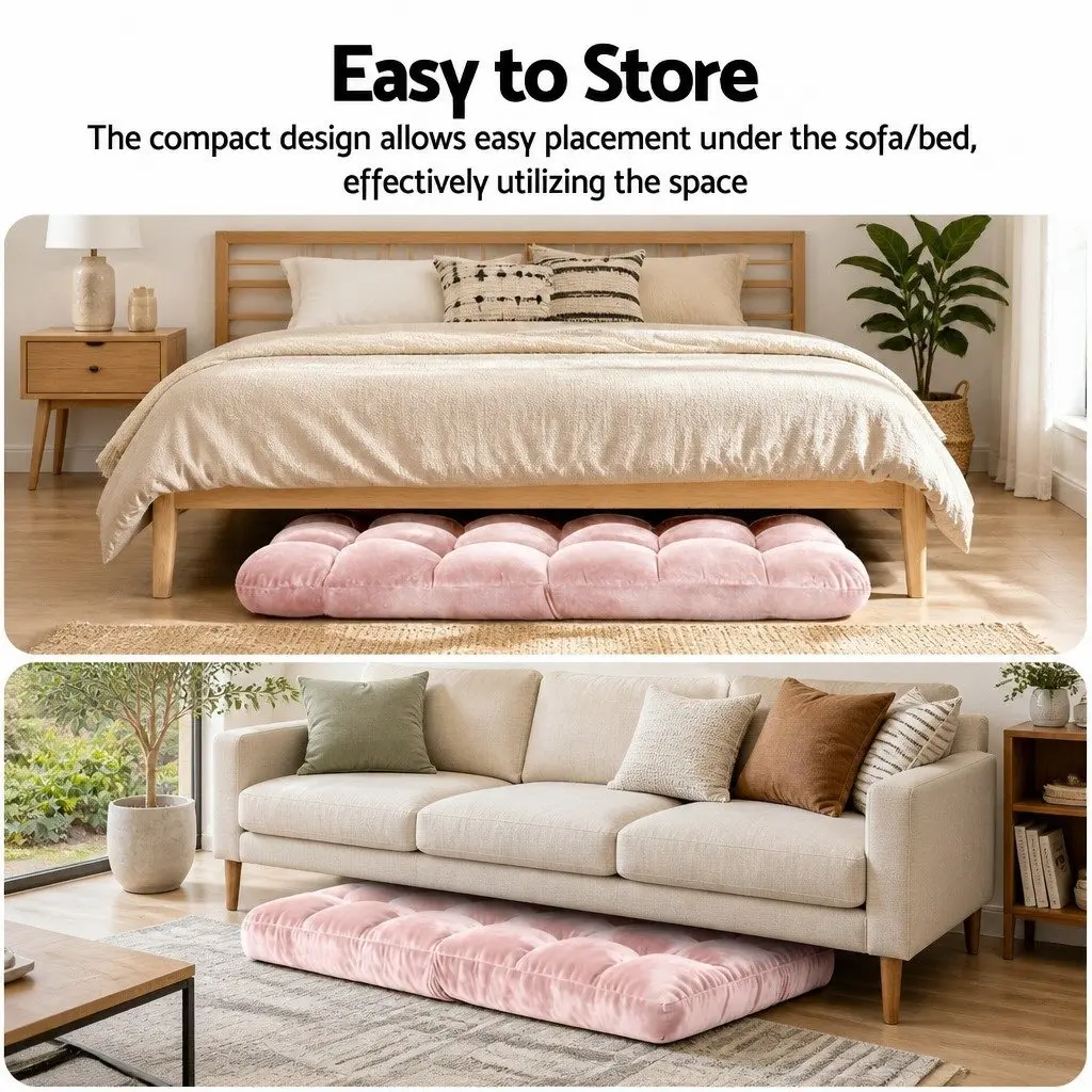 Floor Lounge Sofa Bed Chair Adjustable Recliner 14 Position Pink Flannel 2 Piece