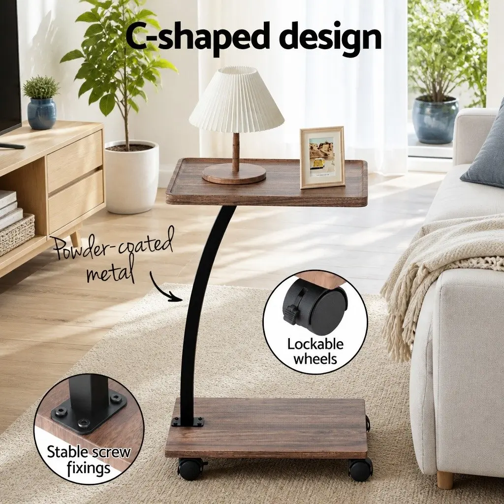 Floor Lounge Chair 360° Swivel Foldable Faux Linen with C Shaped Mobile Side Table Set