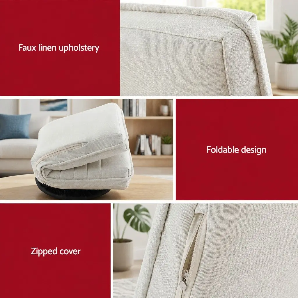 Floor Lounge Chair with 360 Degree Swivel and TV Entertainment Unit Storage Shelf Set White Pine