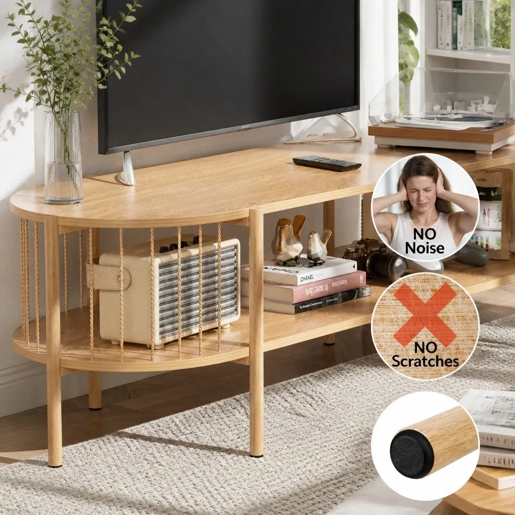 Floor Lounge Chair with 360 Degree Swivel and TV Entertainment Unit Storage Shelf Set White Pine