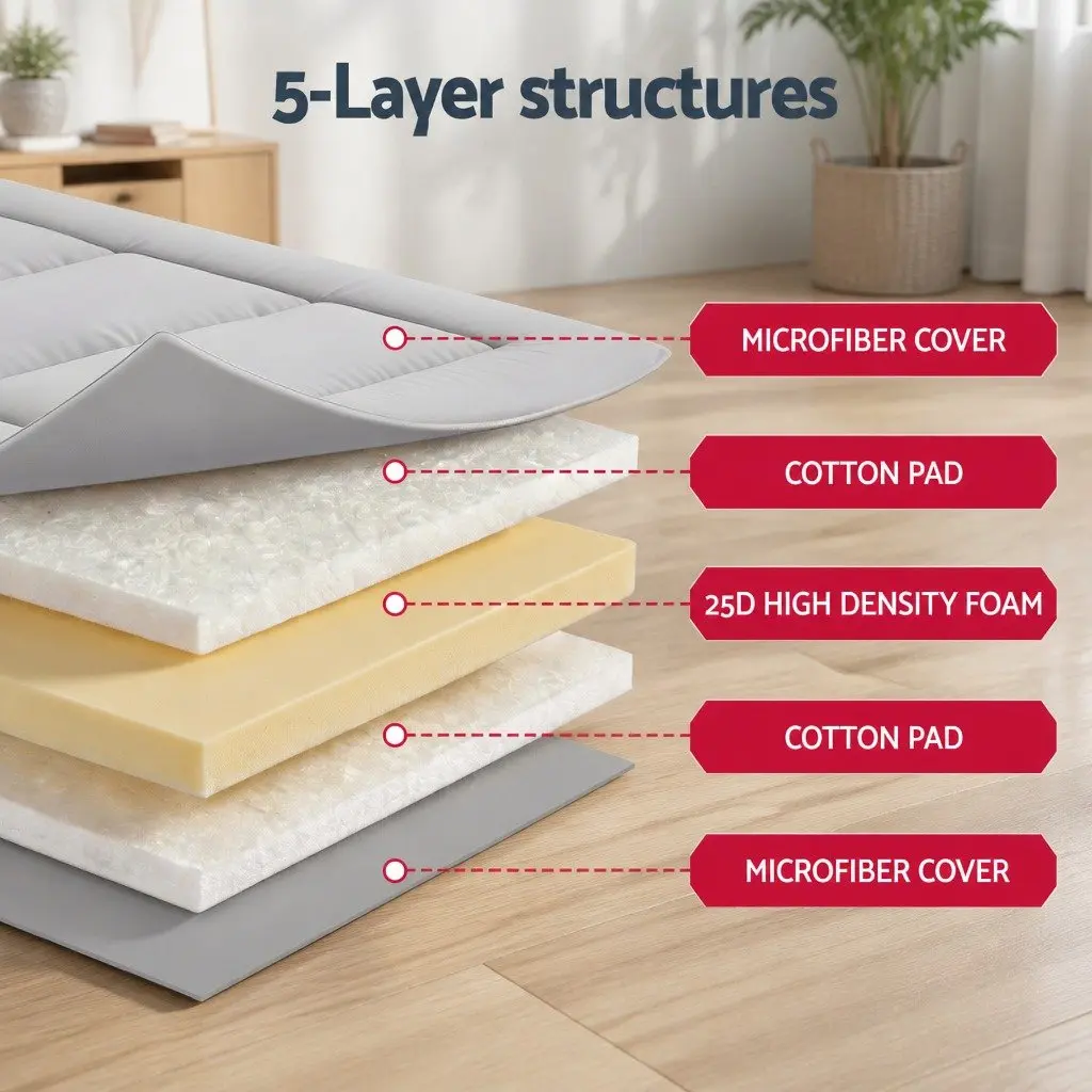 Floor Mattress Foldable 10cm Thick Grey Microfibre