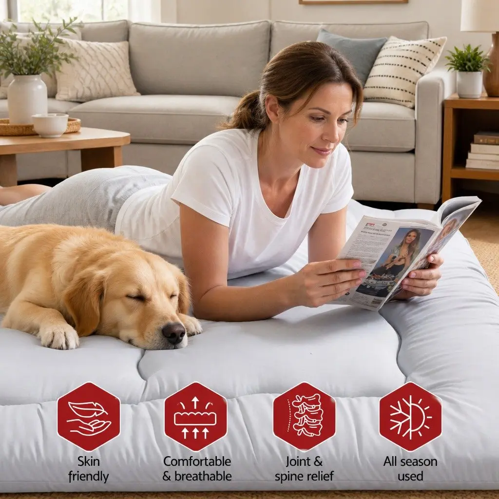 Floor Mattress Foldable 10cm Thick Grey Microfibre