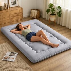 Double Size Japanese Floor Mattress 10cm Futon in Grey