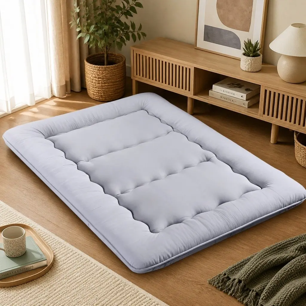 Double Size Japanese Floor Mattress 10cm Futon in Grey