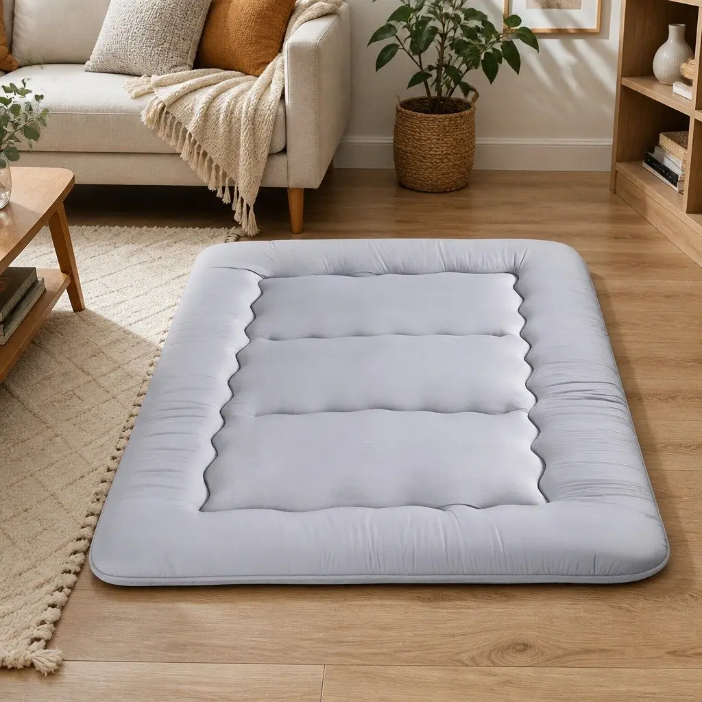 Double Size Japanese Floor Mattress 10cm Futon in Grey