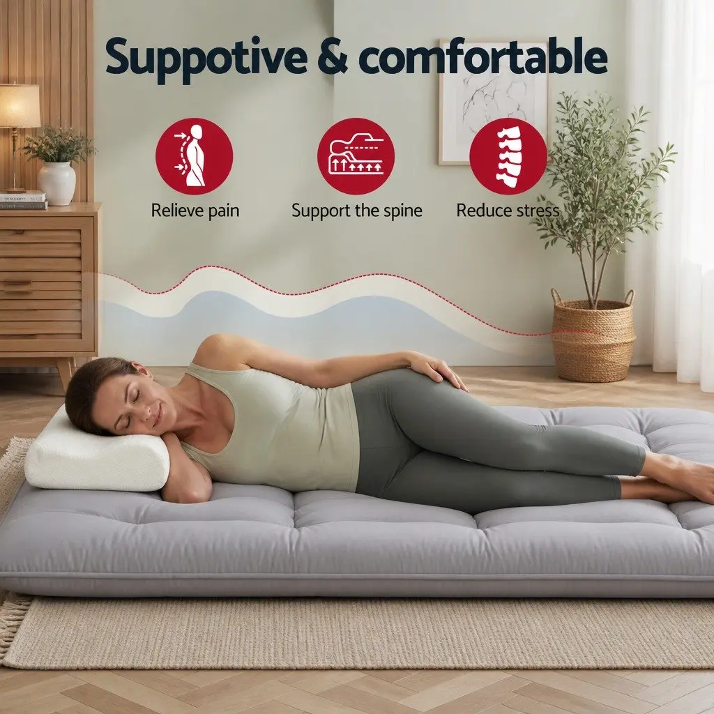 Double Size Japanese Floor Mattress 10cm Futon in Grey