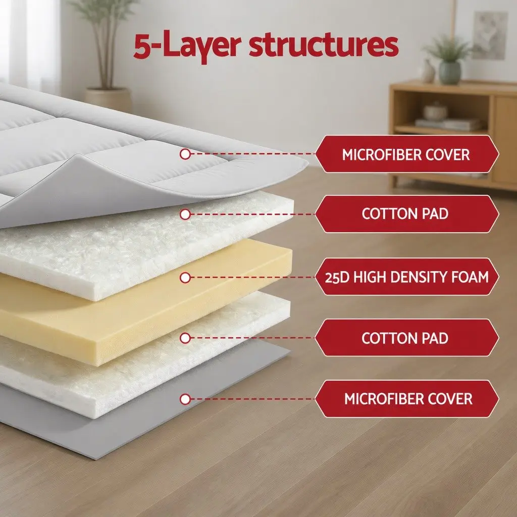 Double Size Japanese Floor Mattress 10cm Futon in Grey