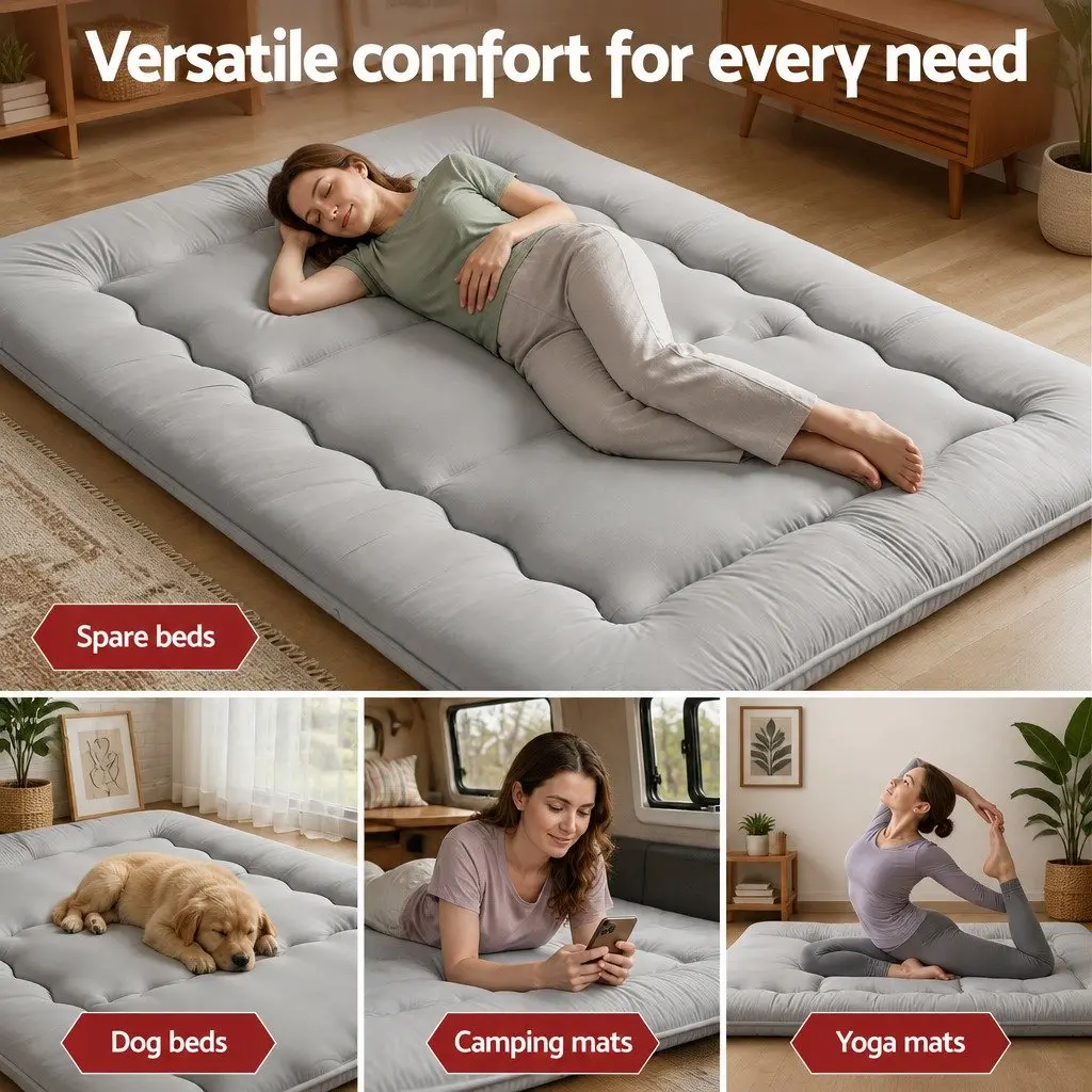 Double Size Japanese Floor Mattress 10cm Futon in Grey